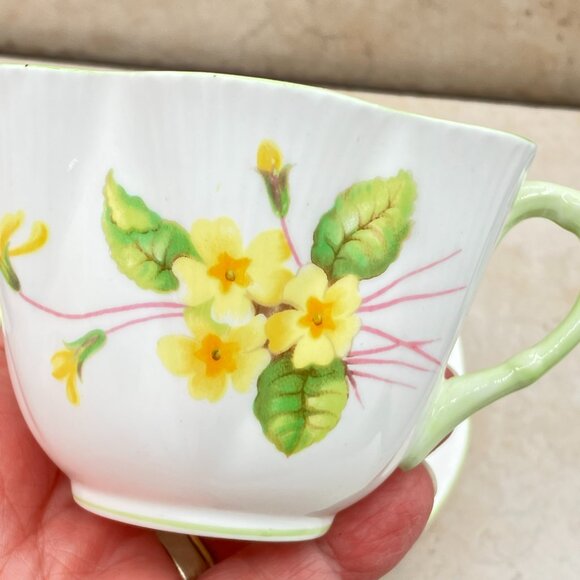 Vintage 1940-1966 Shelley England Primrose Fine Bone China Cup and Saucer - Picture 4 of 11